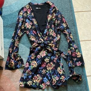 Zara floral faux wrap romper